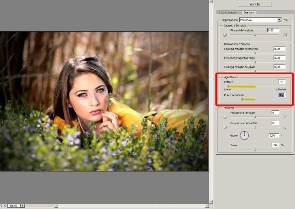 Effetto vignettatura Photoshop Tutorial