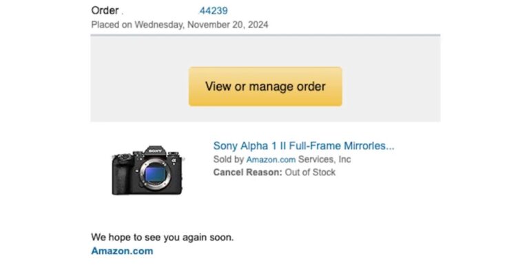 Sony A1 II: Amazon annulla i preordini e la disponibilità resta un problema